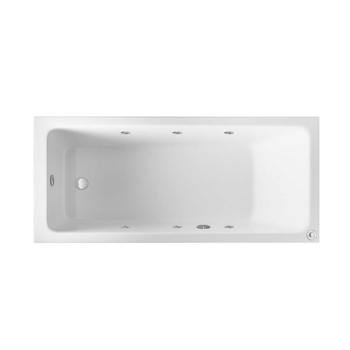 Beaufortè Portland 1700 x 750mm 6 Jet Whirlpool Single Ended Bath in Gloss White