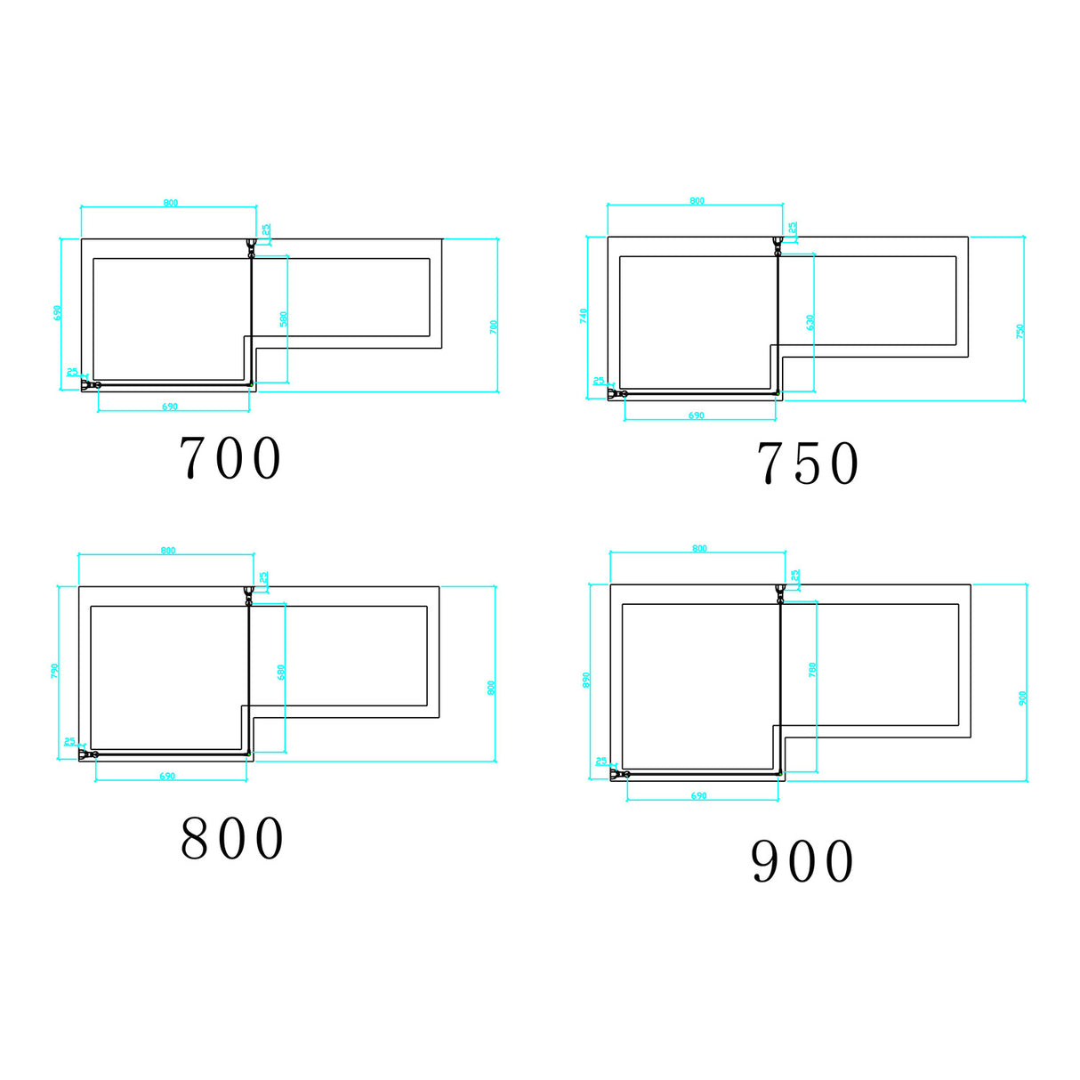 Beaufort Type 1 universal side screen 1400 x 800mm sizes