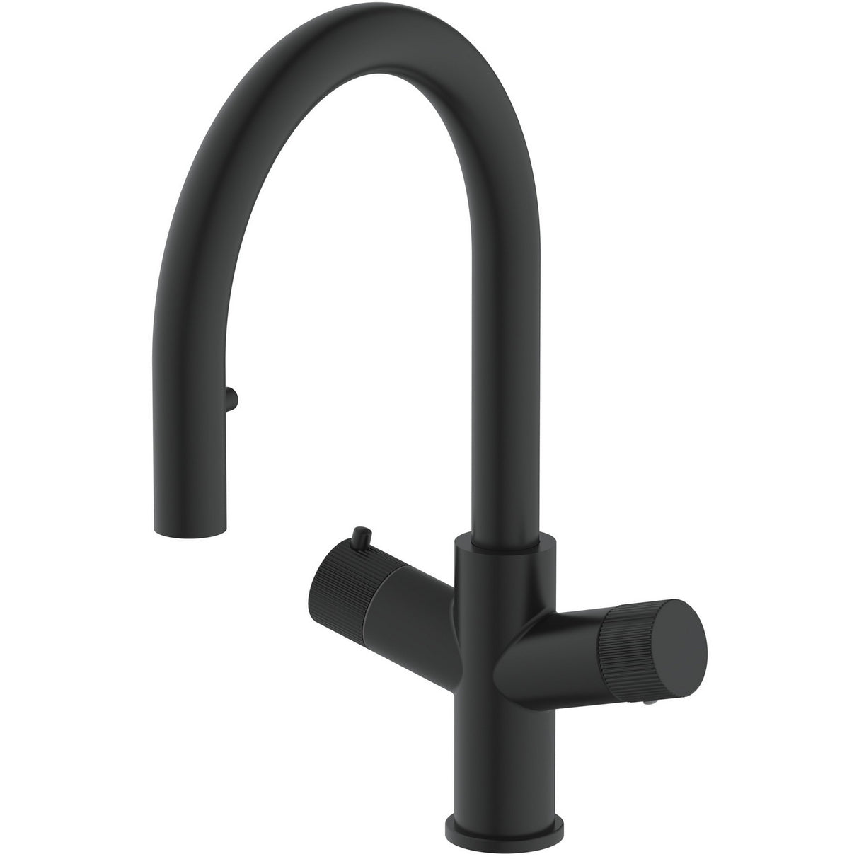 KoGE 4 in 1 Swan Pull Out Spout Boiling Water Tap in Matt Black