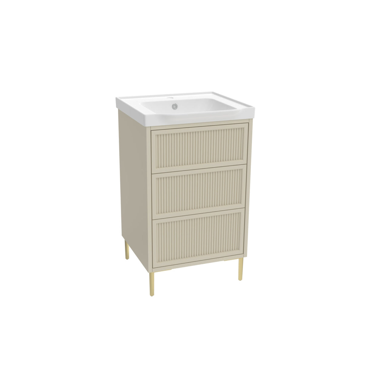 Bota 500mm Freestanding Flutted Vanity Unit and Basin in Stone