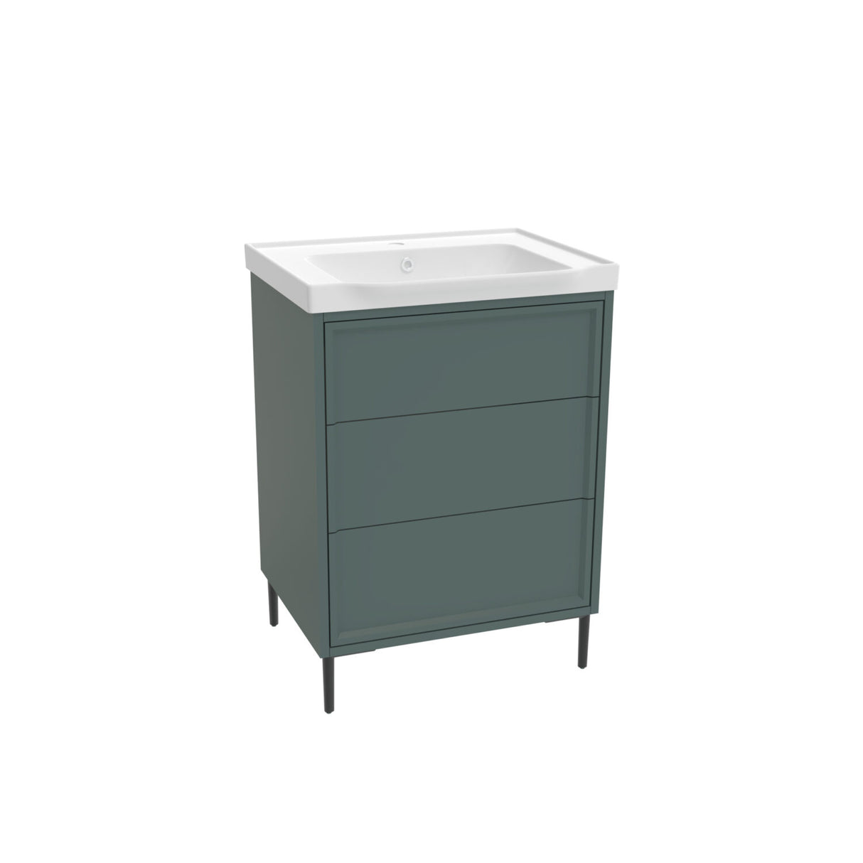 Bota 600mm Freestanding Vanity Unit and Basin in Parisian Green