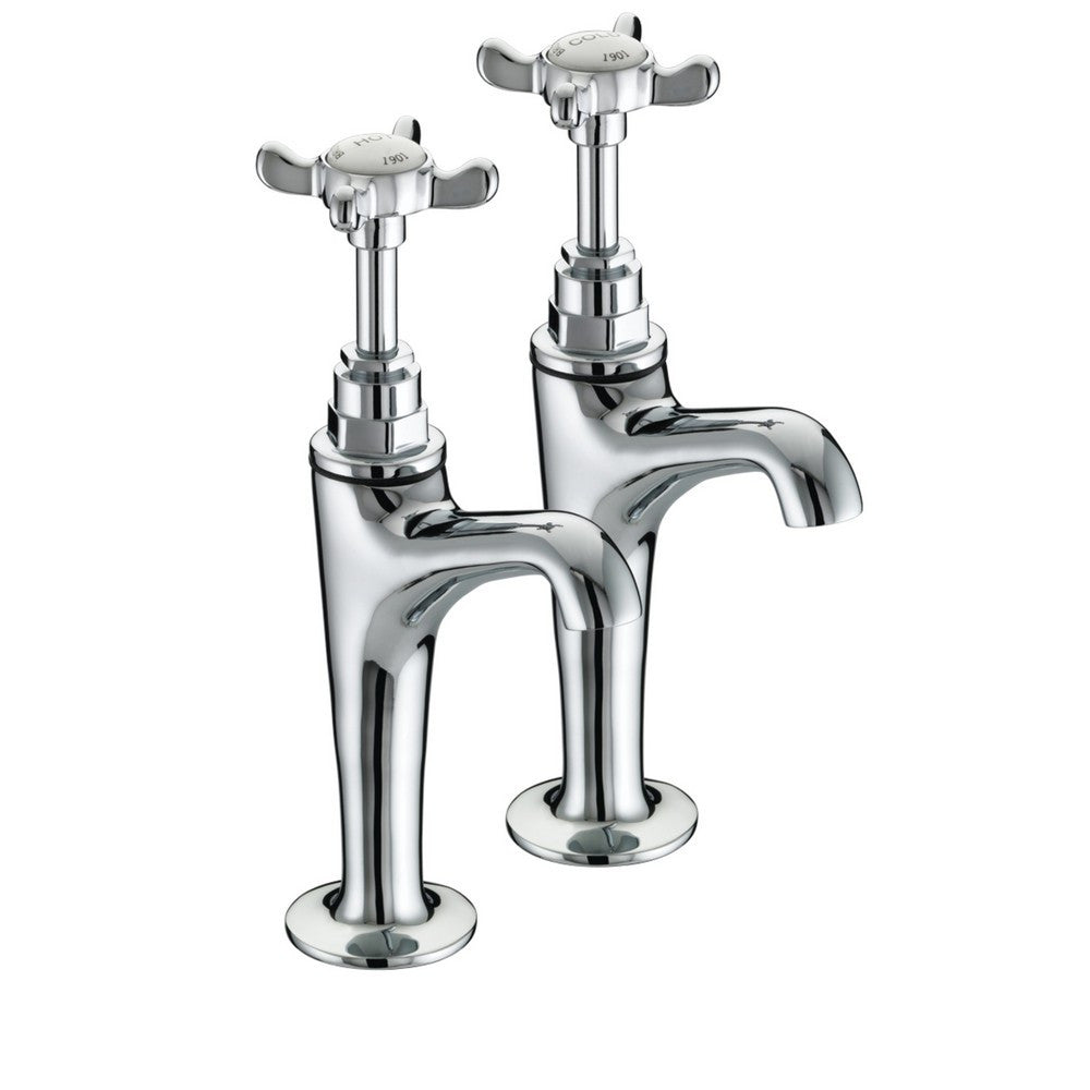 Bristan 1901 High Neck Pillar Taps in Chrome