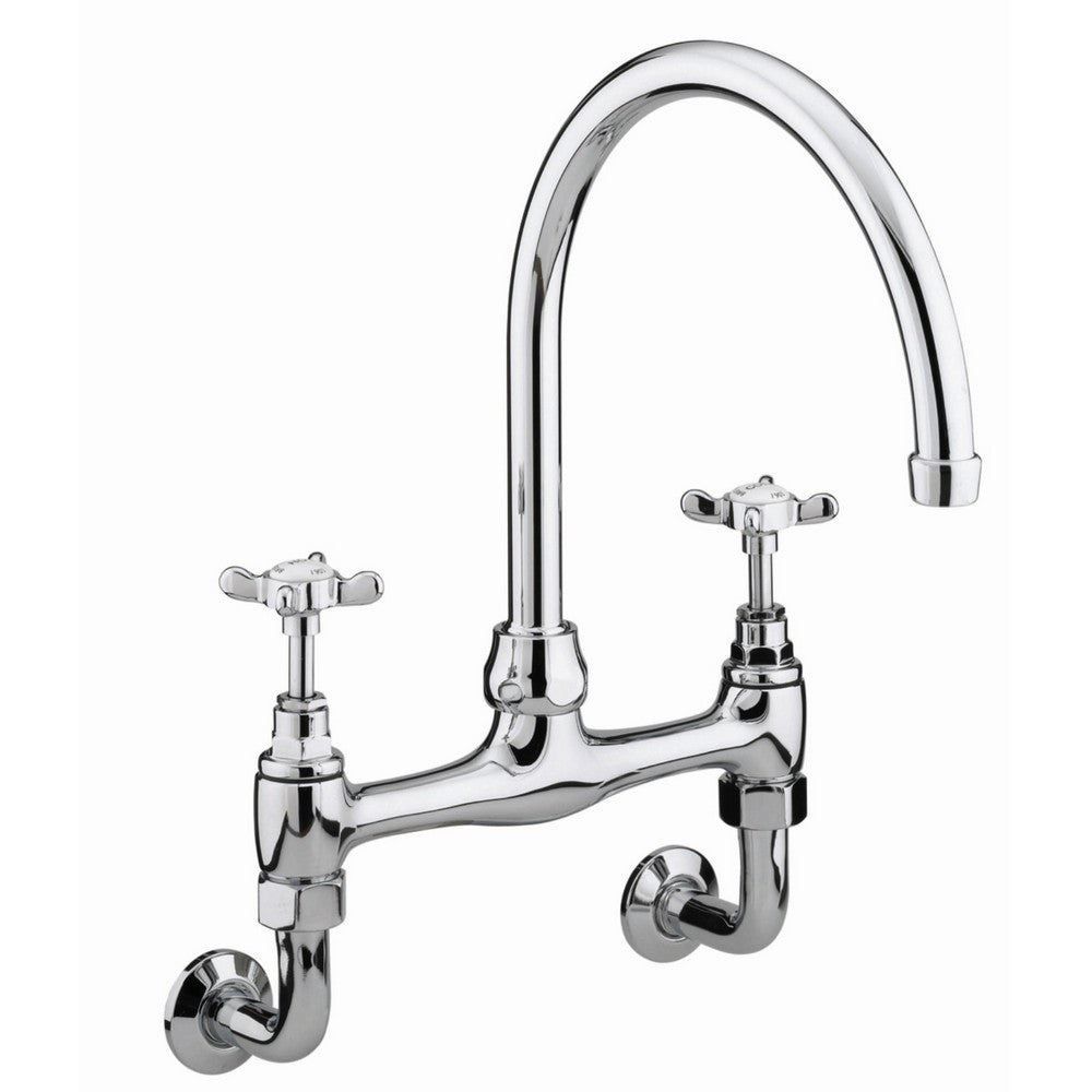 Bristan 1901 Wall Mounted Bridge Sink Mixer in Chrome