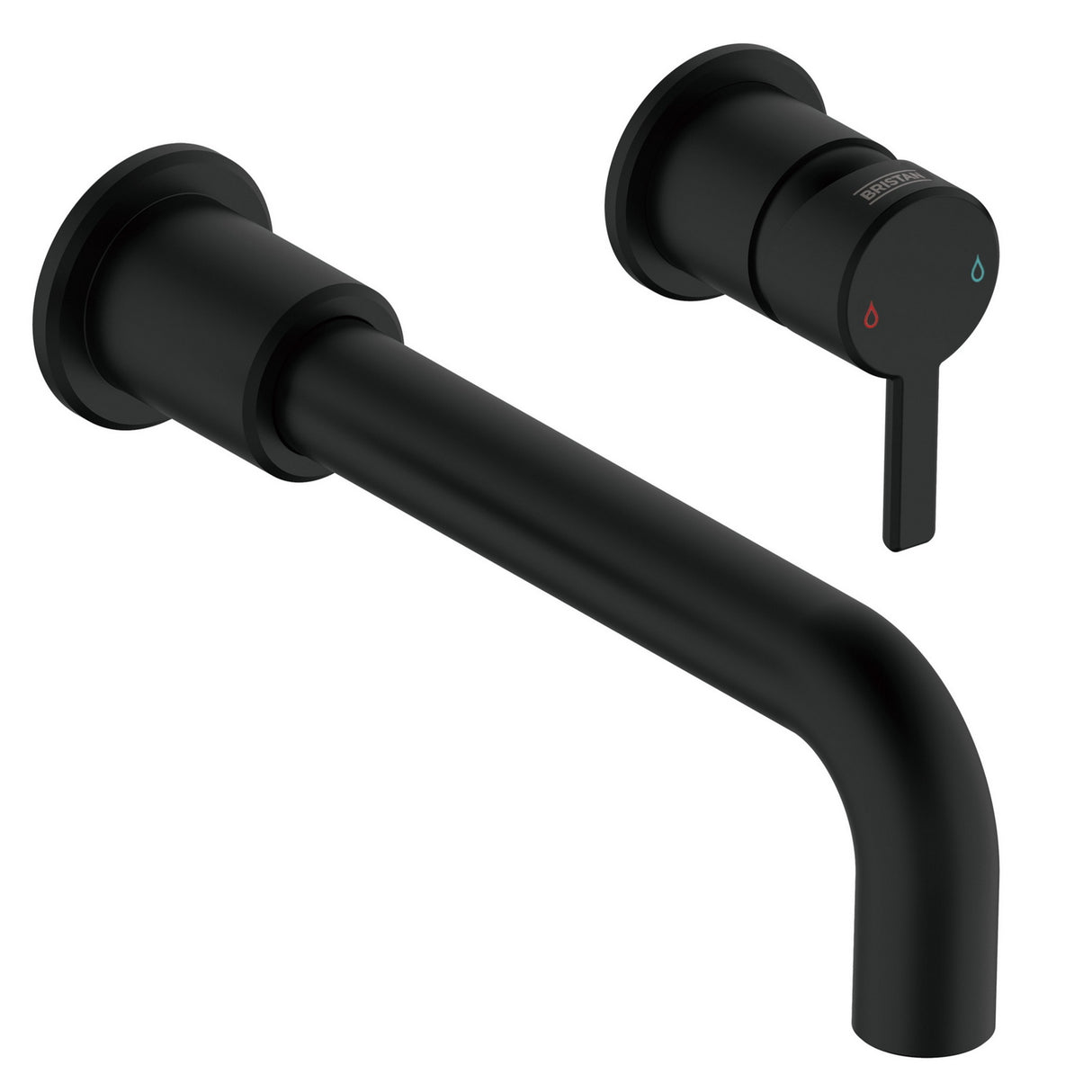 AL2THWMBASBLK Bristan Altum Black 2TH Wall Mounted Basin Mixer