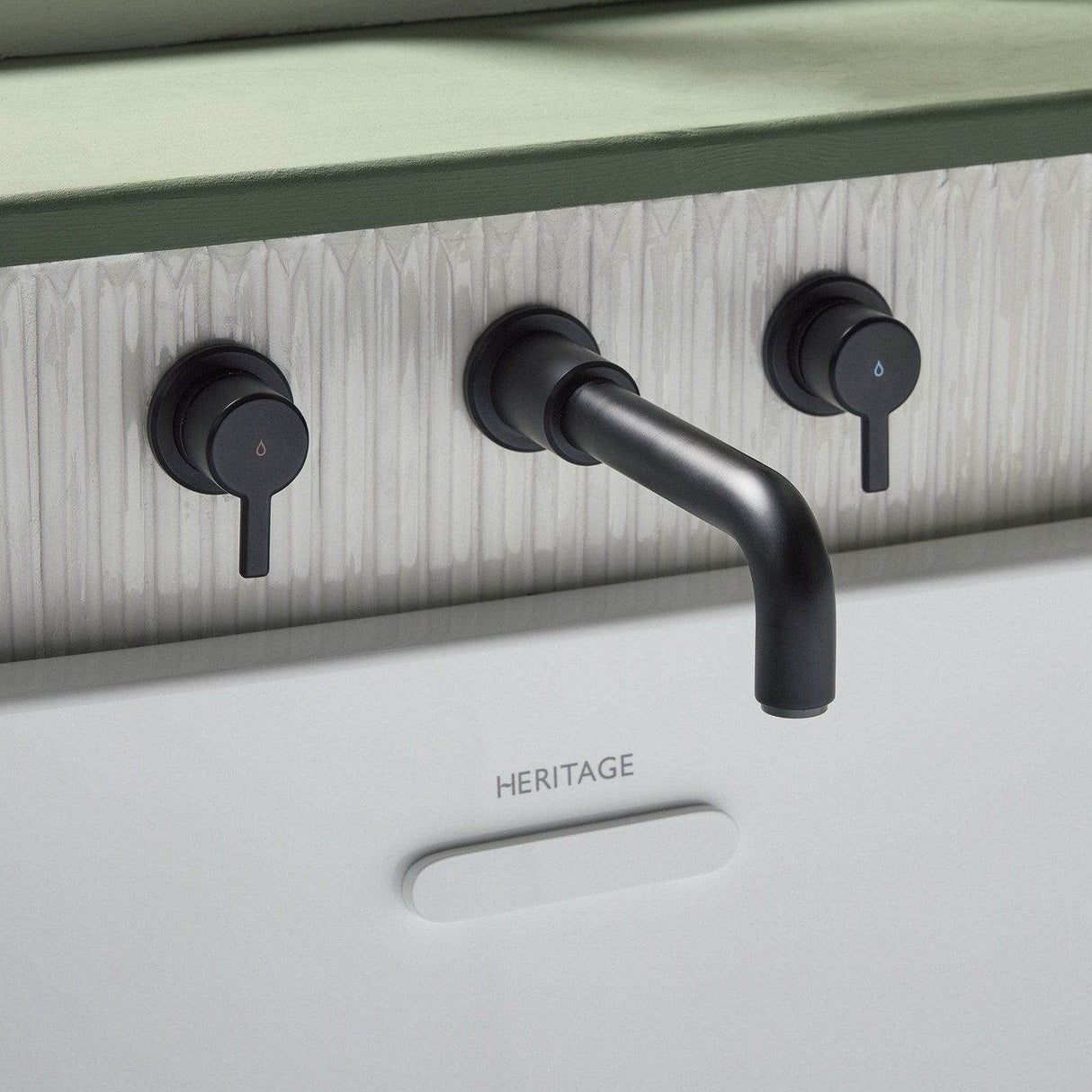 AL3THWMBFBLK Bristan Altum Black 3TH Wall Mounted Bath Filler Lifestyle