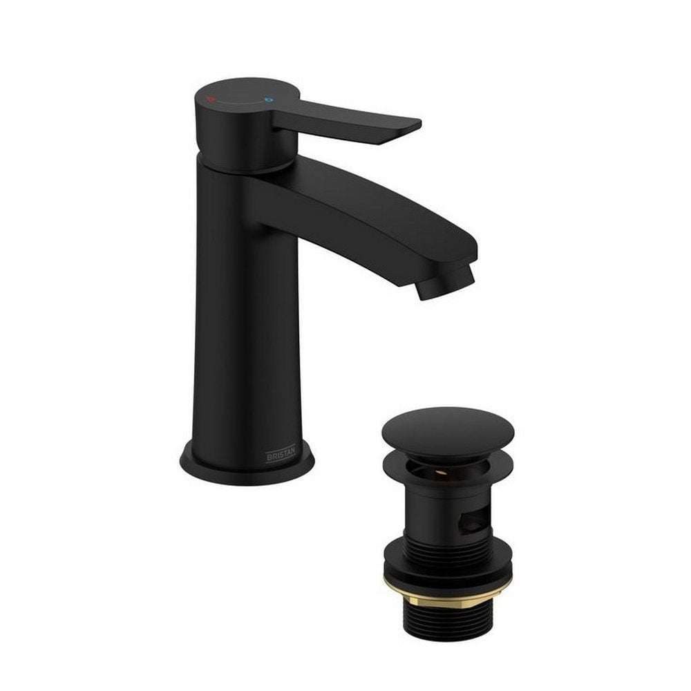 Bristan Apelo Black Eco Start Basin Mixer with Waste