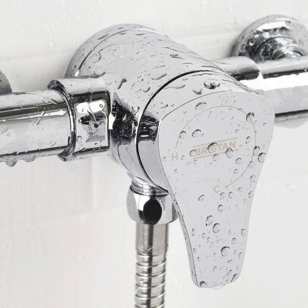Bristan Capri3 Thermostatic Exposed Shower Valve with Riser Kit Valve Closeup
