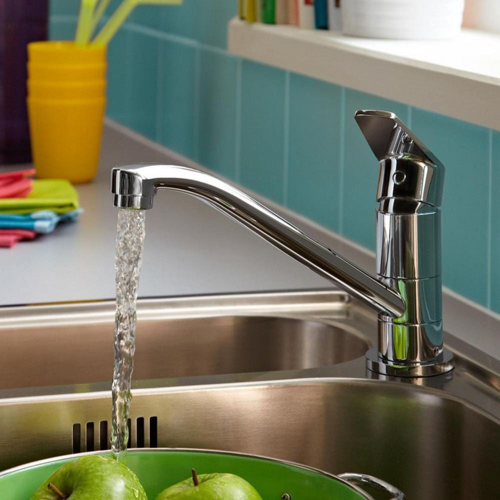 Bristan Cinnamon Easyfit Kitchen Mixer Tap in Chrome Lifestyle Open