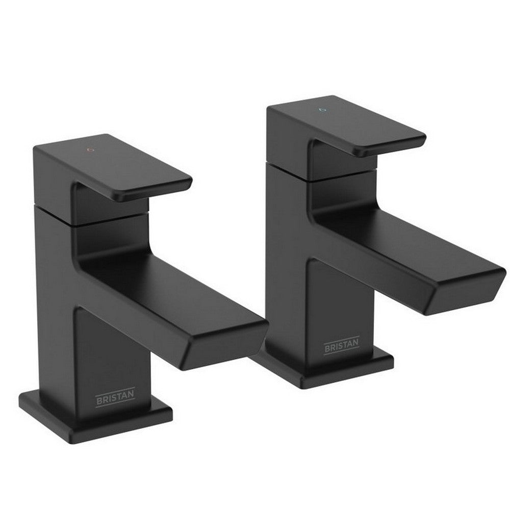 Bristan Cobalt Bath Pillar Taps in Black