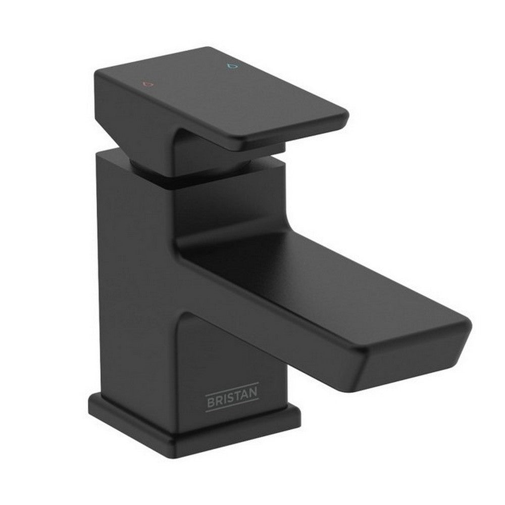 Bristan Cobalt Basin Mixer with Clicker Waste in Black