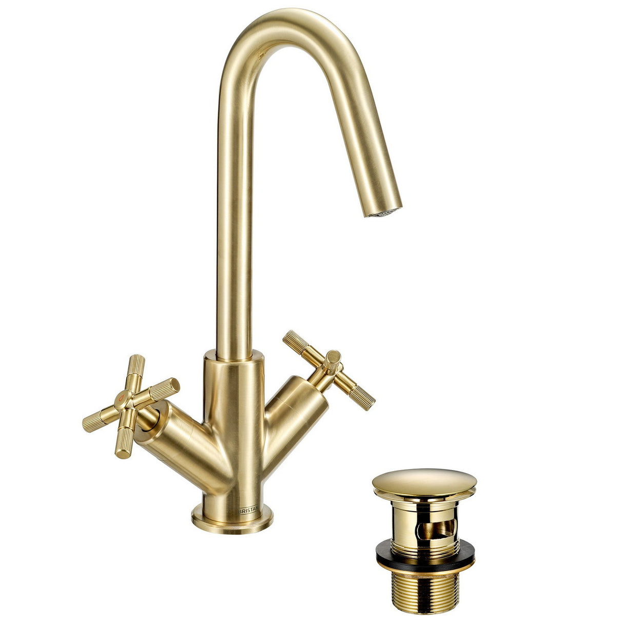 CRUBASBB Bristan Cruzar Brushed Brass Basin Mixer with Waste