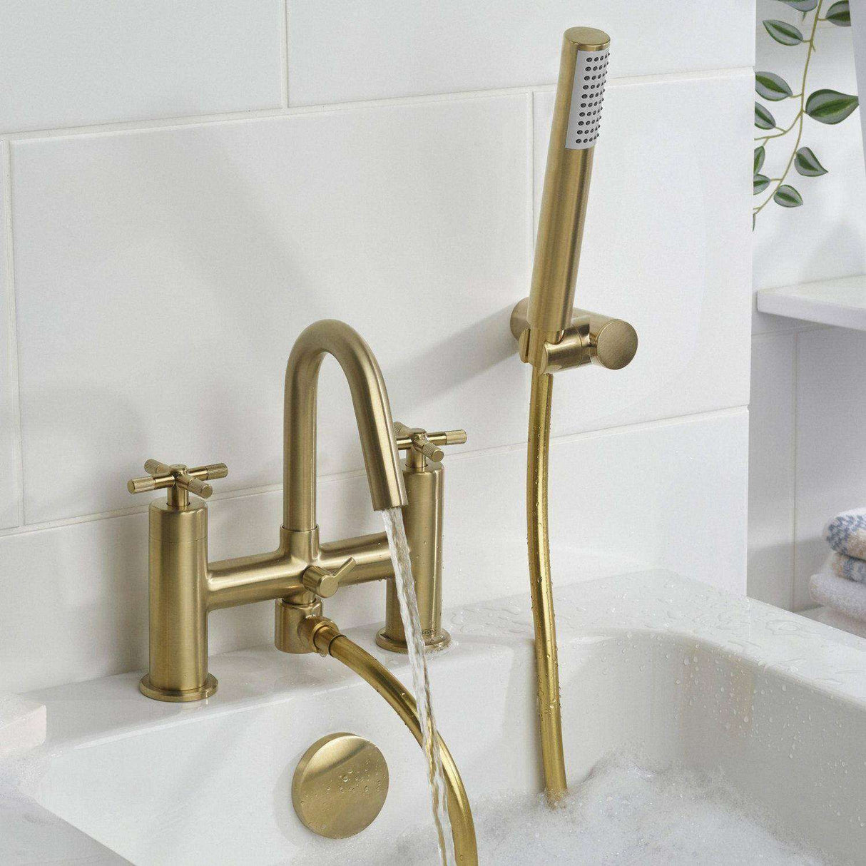 CRUBSMBB Bristan Cruzar Brushed Brass Bath Shower Mixer Lifestyle