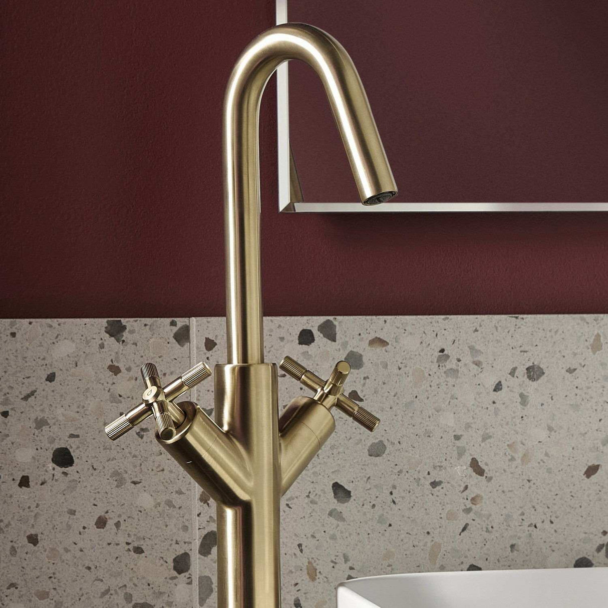 CRUTBASBB Bristan Cruzar Brushed Brass Tall Basin Mixer with Waste Lifestyle