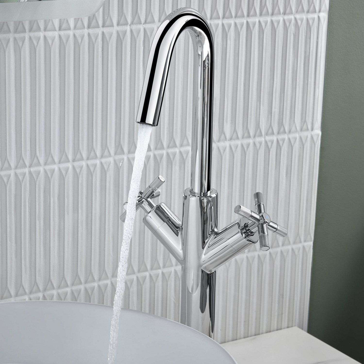 CRUTBASC Bristan Cruzar Chrome Tall Basin Mixer with Waste Lifestyle