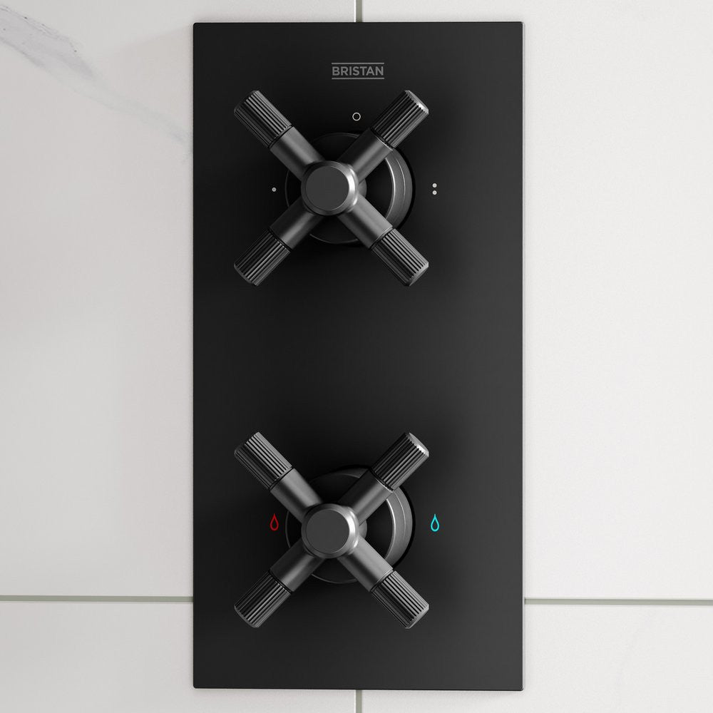 Bristan Cruzar Concealed Shower with Fixed Head and Riser Kit in Black lifestyle 2