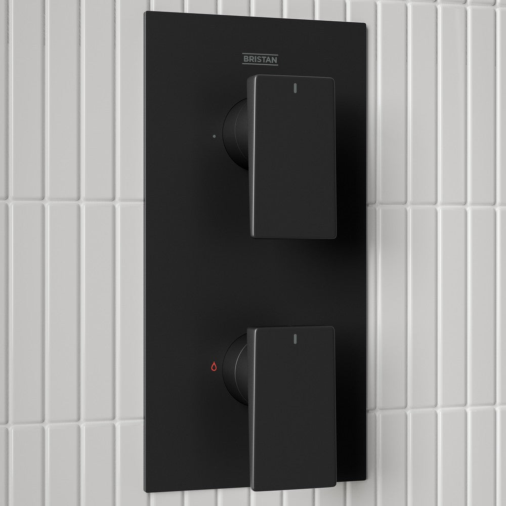 DELGADOBLKSHWRPK Bristan Delgado Concealed Shower Pack in Black Valve Details