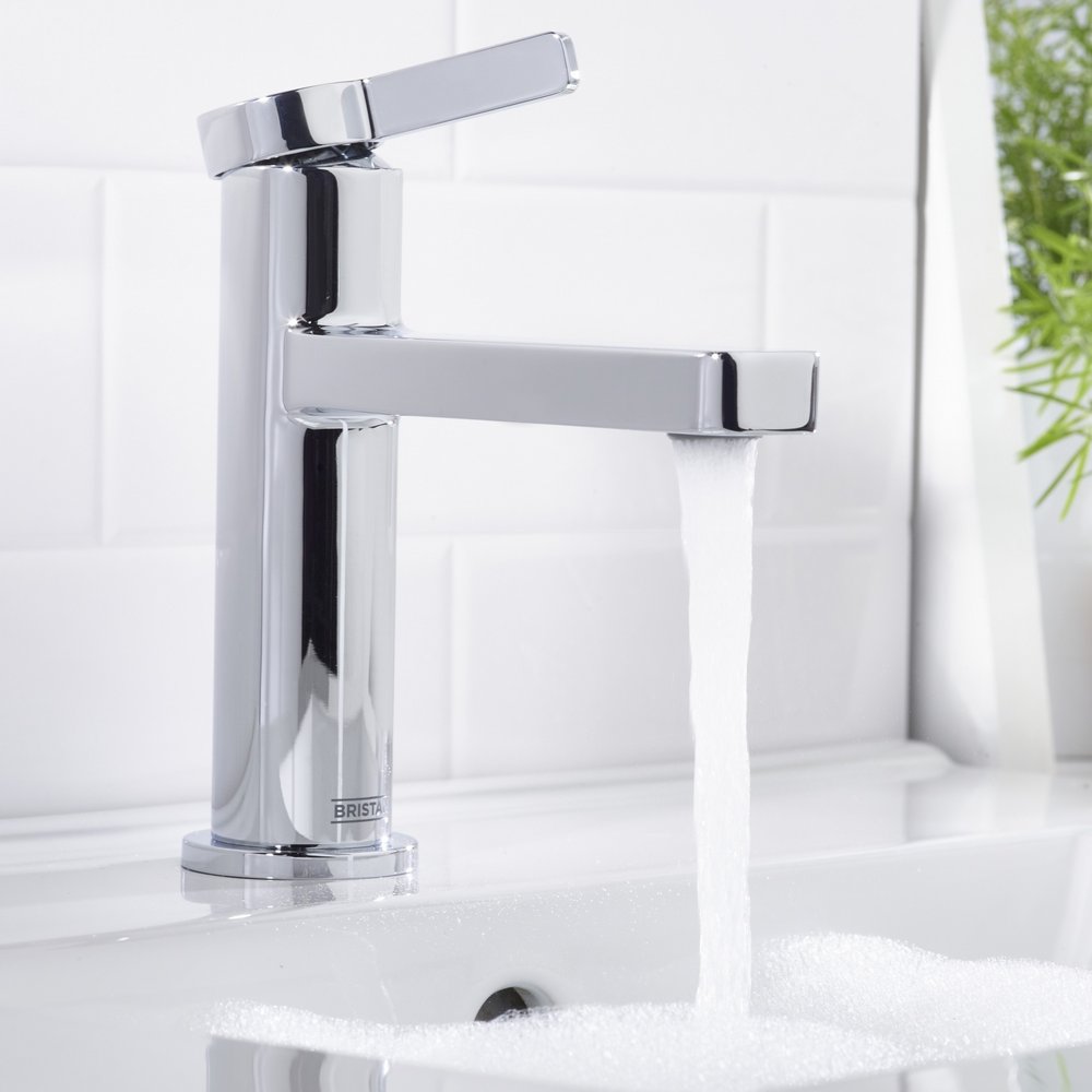 ELEBASC Bristan Elevar Basin Mixer with Clicker Waste in Chrome Installed on a Basin