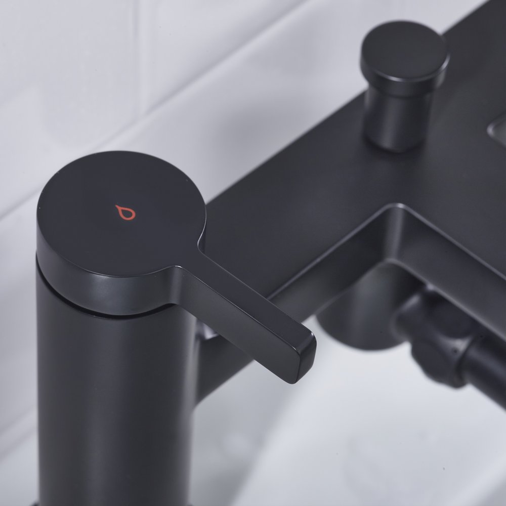 ELEBSMBLK Bristan Elevar Bath Shower Mixer in Black Close Up of Handle Details
