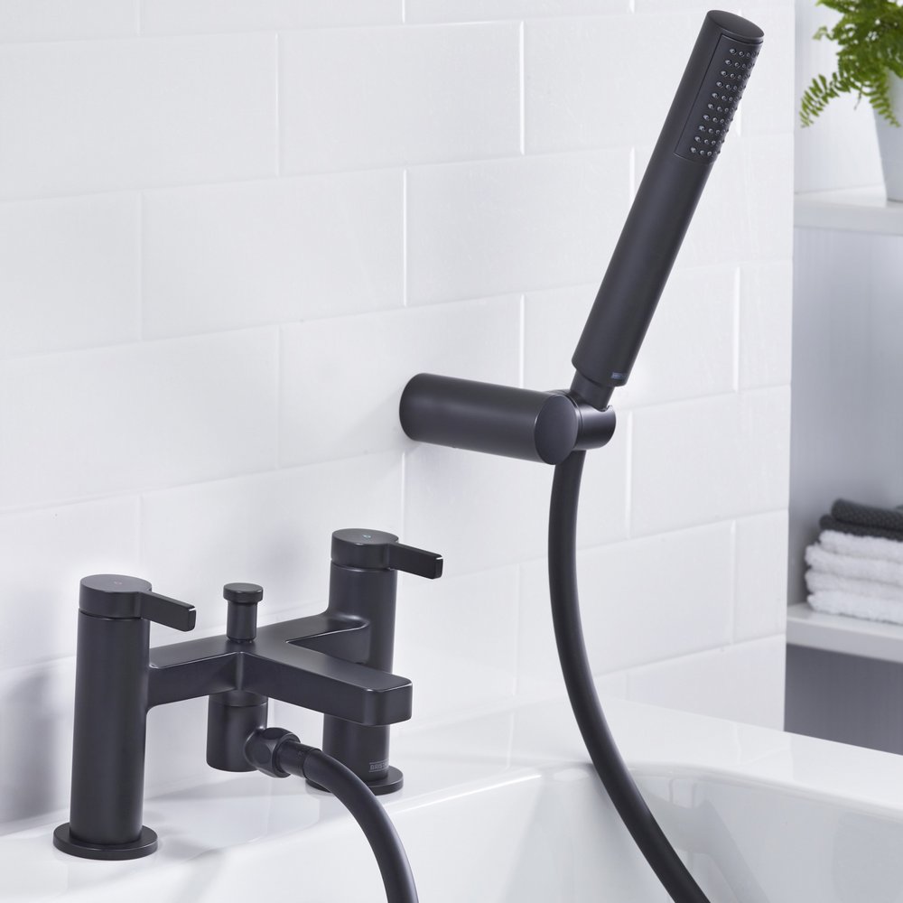 ELEBSMBLK Bristan Elevar Bath Shower Mixer in Black Lifestyle