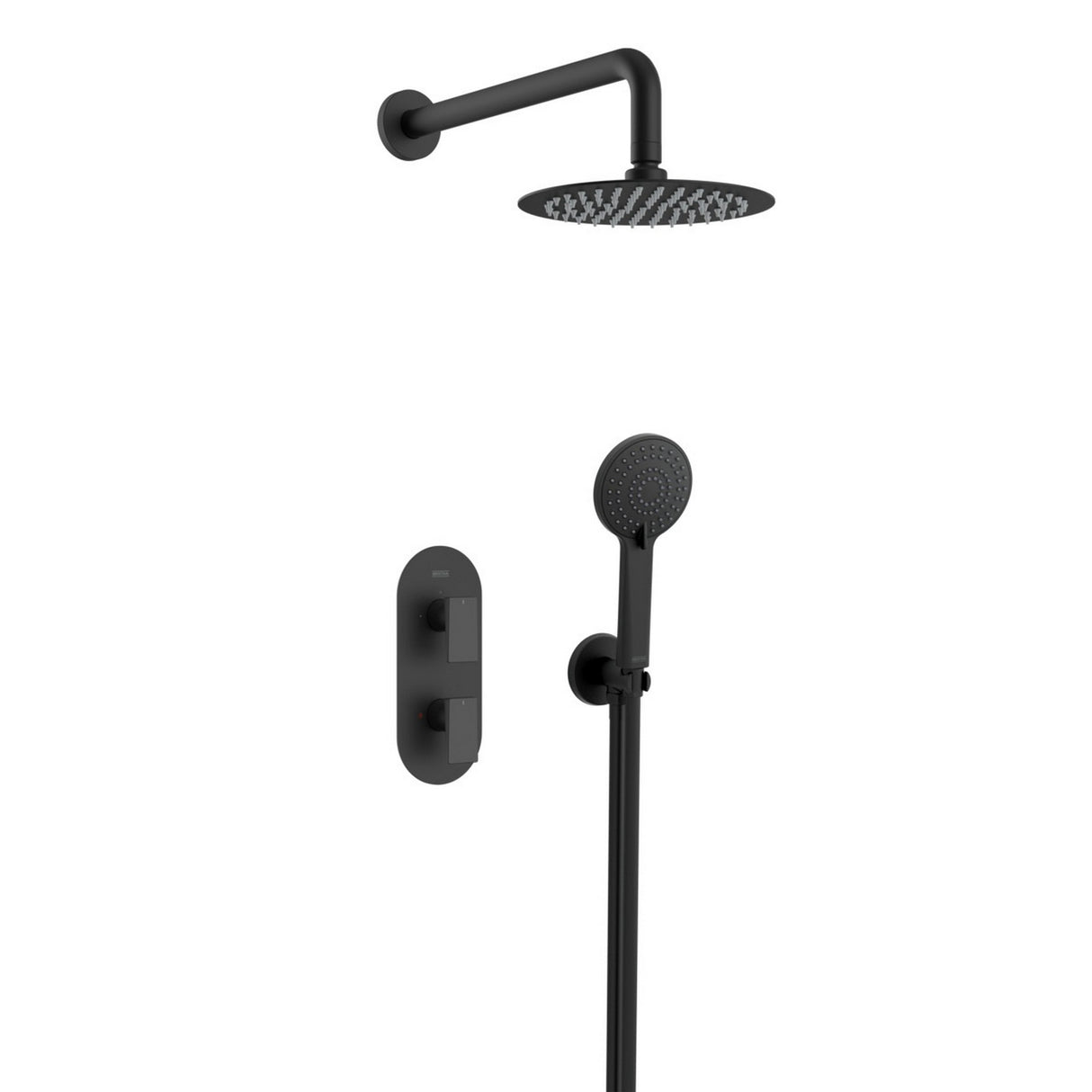 Bristan Frammento Dual Control Concealed Shower Pack in Matt Black