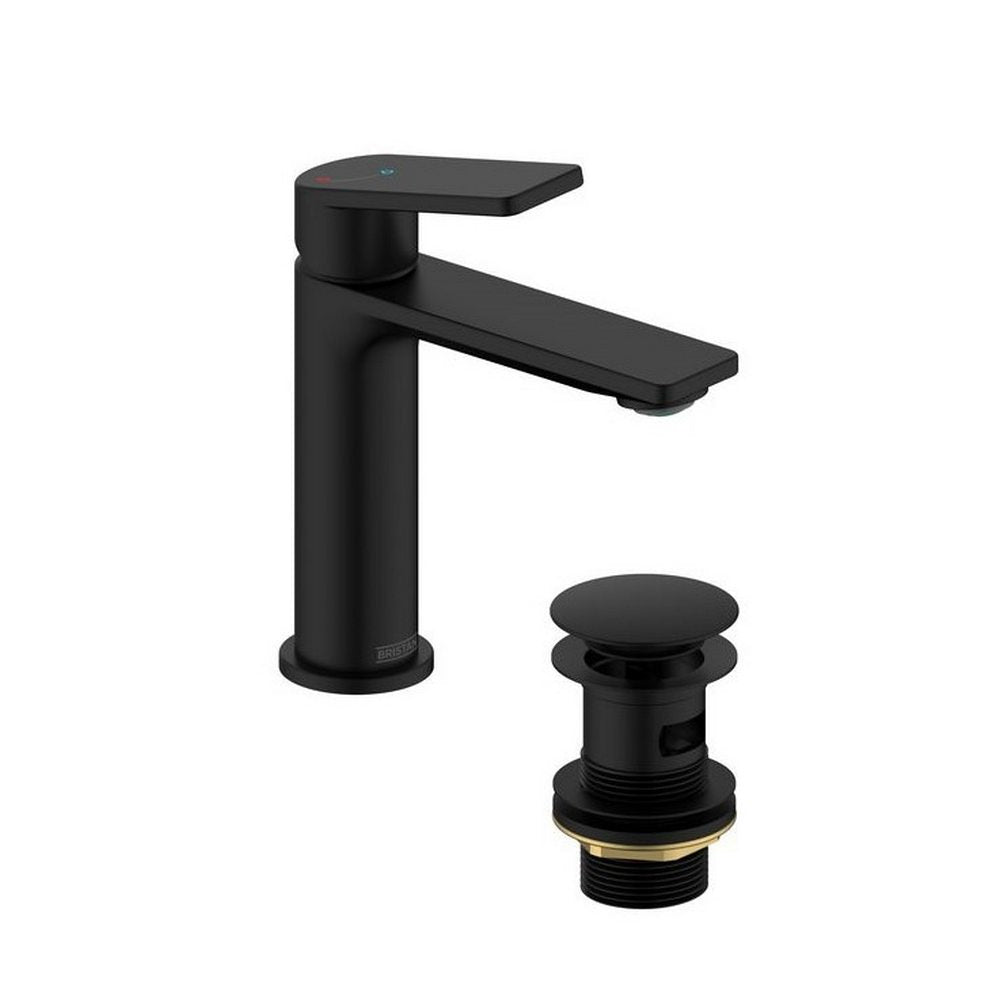 Bristan Frammento Eco Start Basin Mixer with Waste in Black