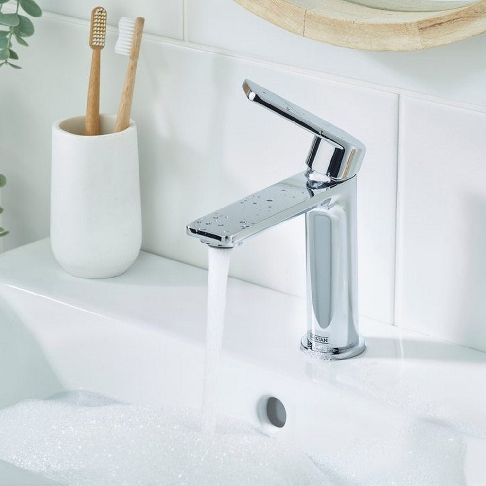 Bristan Frammento Eco Start Basin Mixer with Waste in Chrome Lifestyle