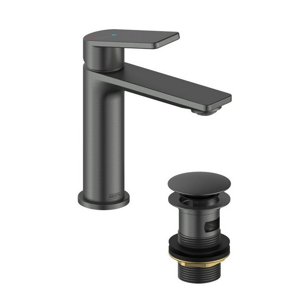 Bristan Frammento Eco Start Basin Mixer with Waste in Gunmetal