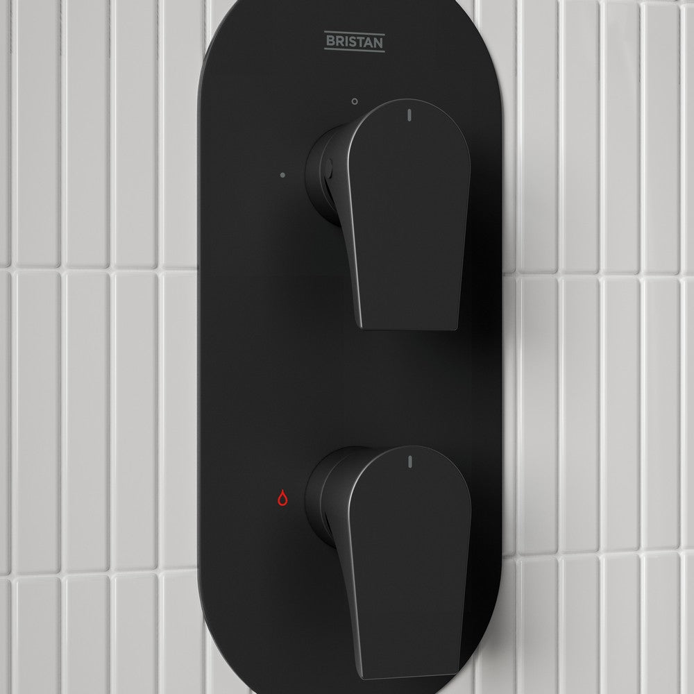 HOURGLASSBLKSHWRPK Bristan Hourglass Dual Control Black Concealed Shower Pack Shower Valve Details