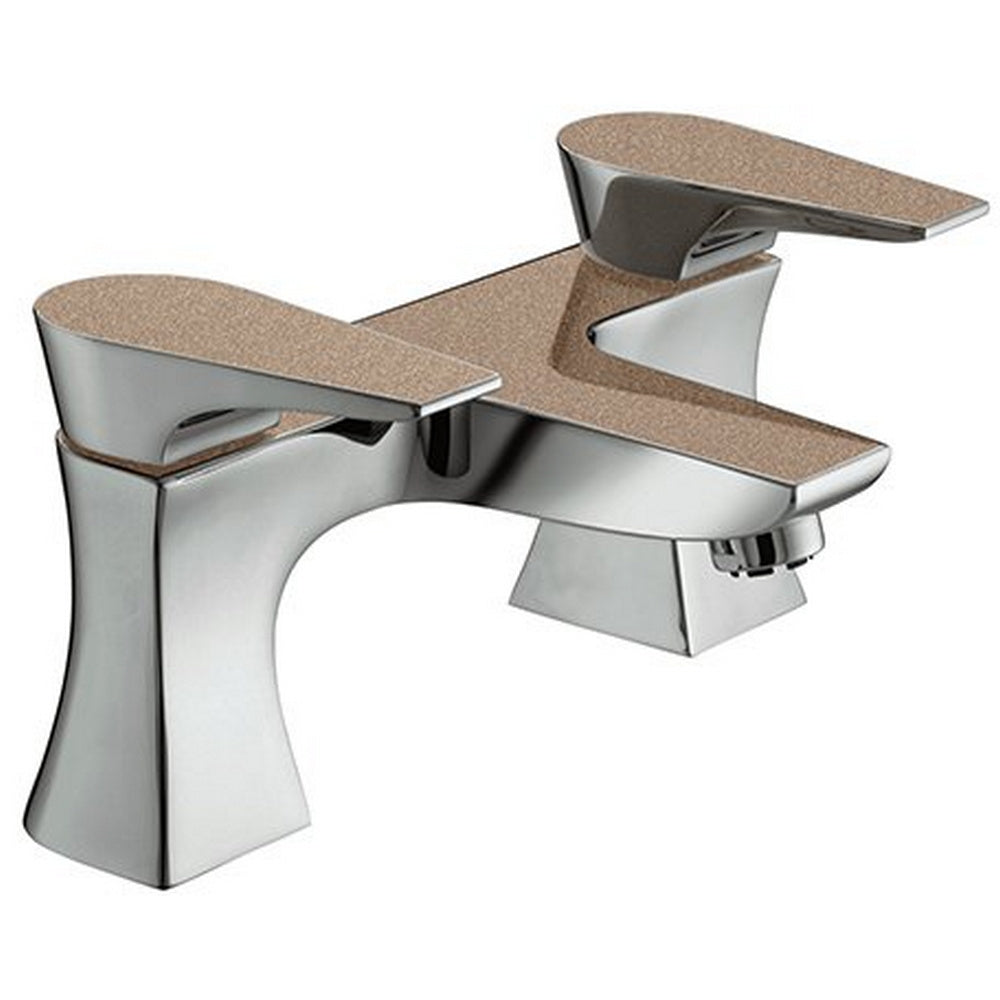 Bristan Metallix Hourglass Bath Filler with Clicker Waste in Copper Radiance