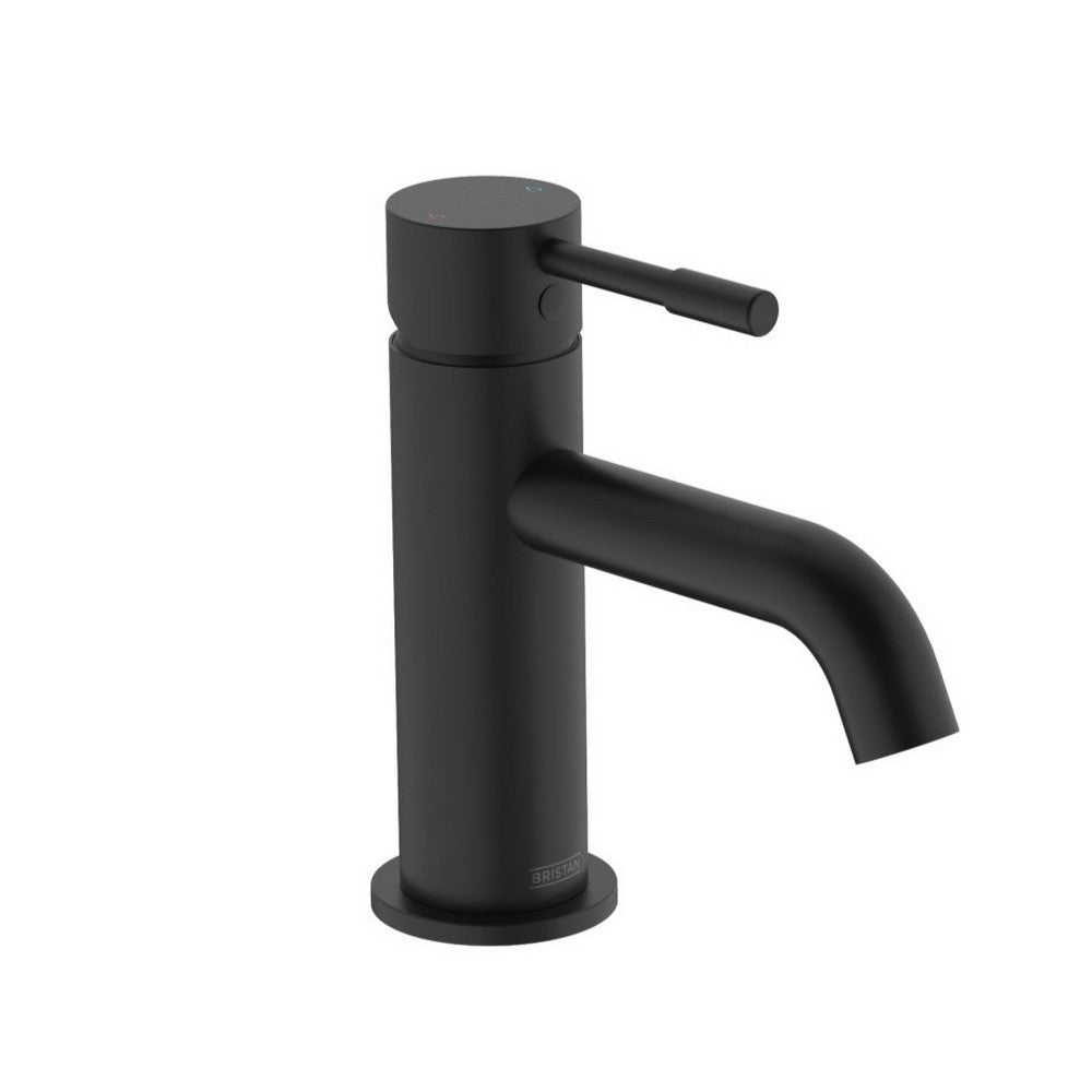 MIBASBLK Bristan Mila Basin Mixer with Clicker Waste in Black