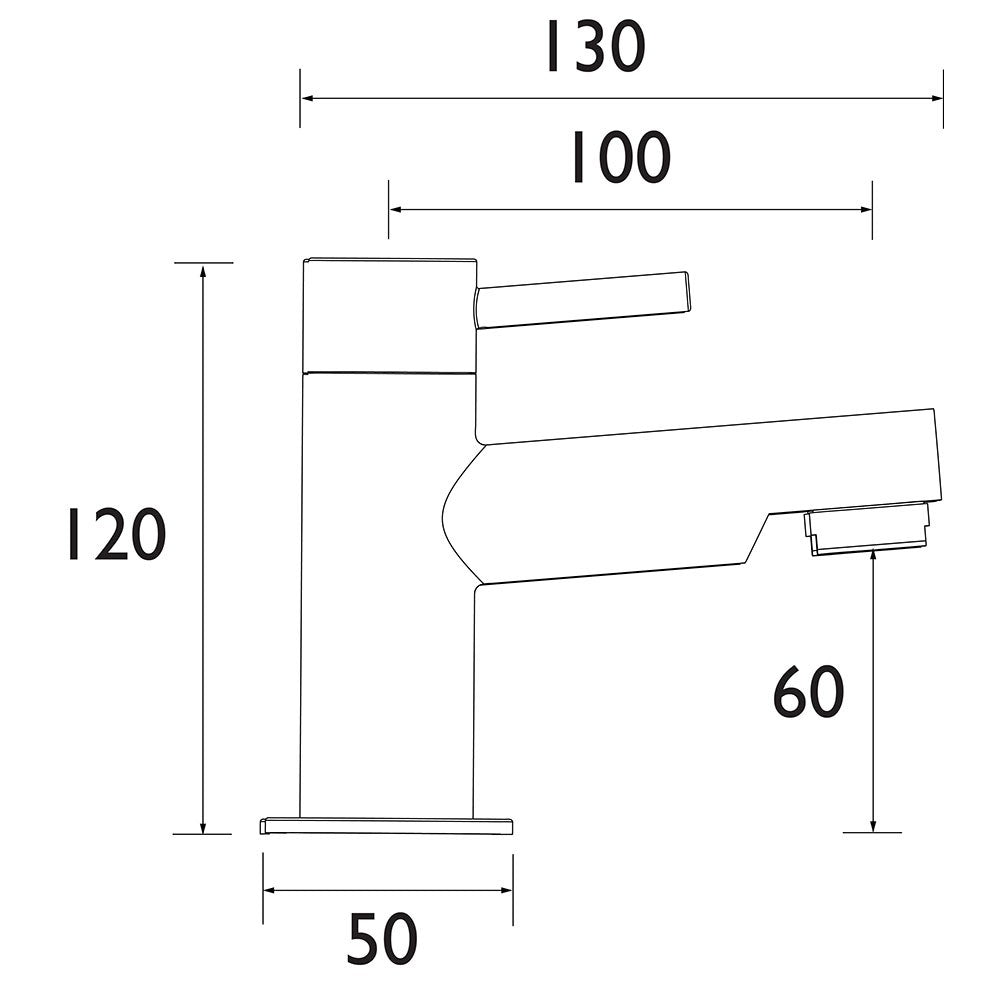 MIO3/4C Bristan Mios Bath Taps in Chrome Line Drawing