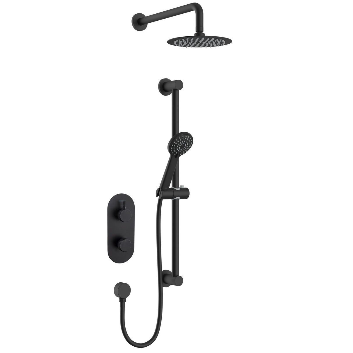 MOLIDABLKSHWRPK Bristan Molida Black Thermostatic Shower Pack with Fixed Head and Riser Kit