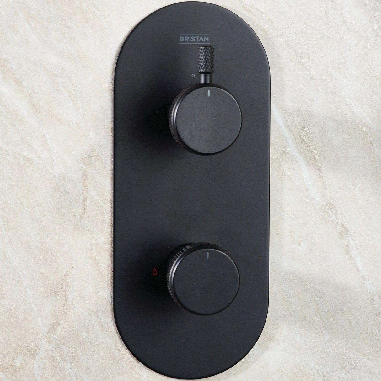 MOLIDABLKSHWRPK Bristan Molida Black Thermostatic Shower Pack with Fixed Head and Riser Kit Valve Design