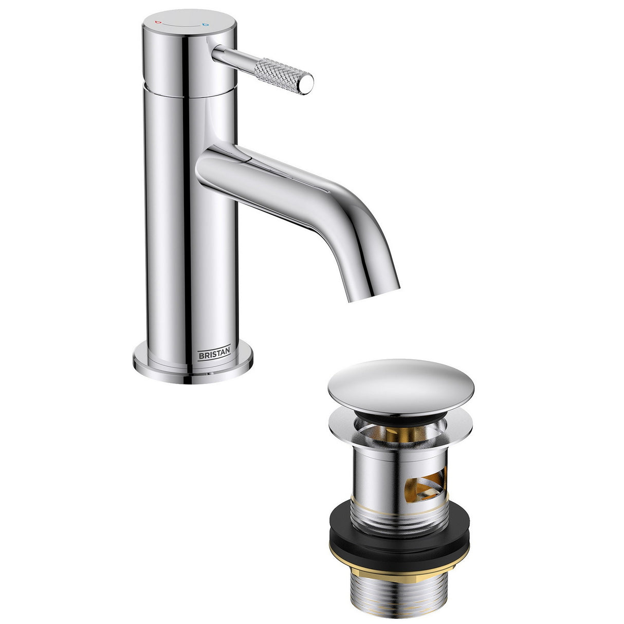 MOLESBASC Bristan Molida Chrome Eco Start Basin Mixer with Waste