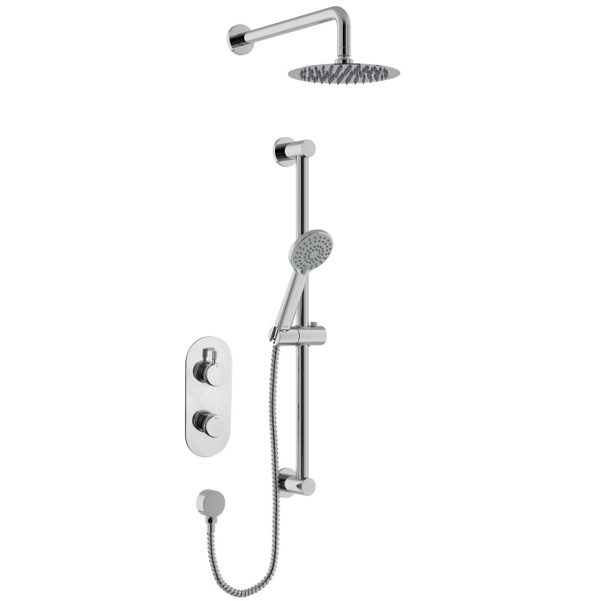 MOLIDASHWRPK Bristan Molida Chrome Thermostatic Shower Pack with Fixed Head and Riser Kit