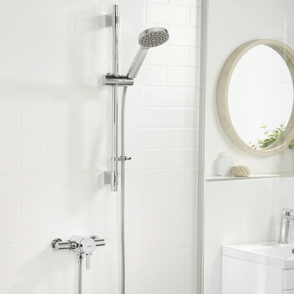 Bristan Onza Thermostatic Exposed Shower Valve with Riser Kit in Chrome Lifestyle