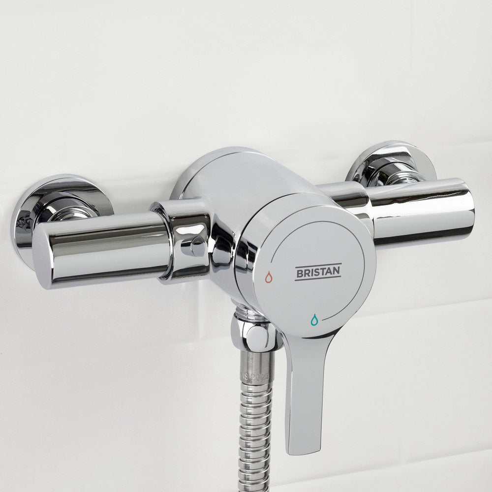 Bristan Onza Thermostatic Exposed Shower Valve with Riser Kit in Chrome Valve