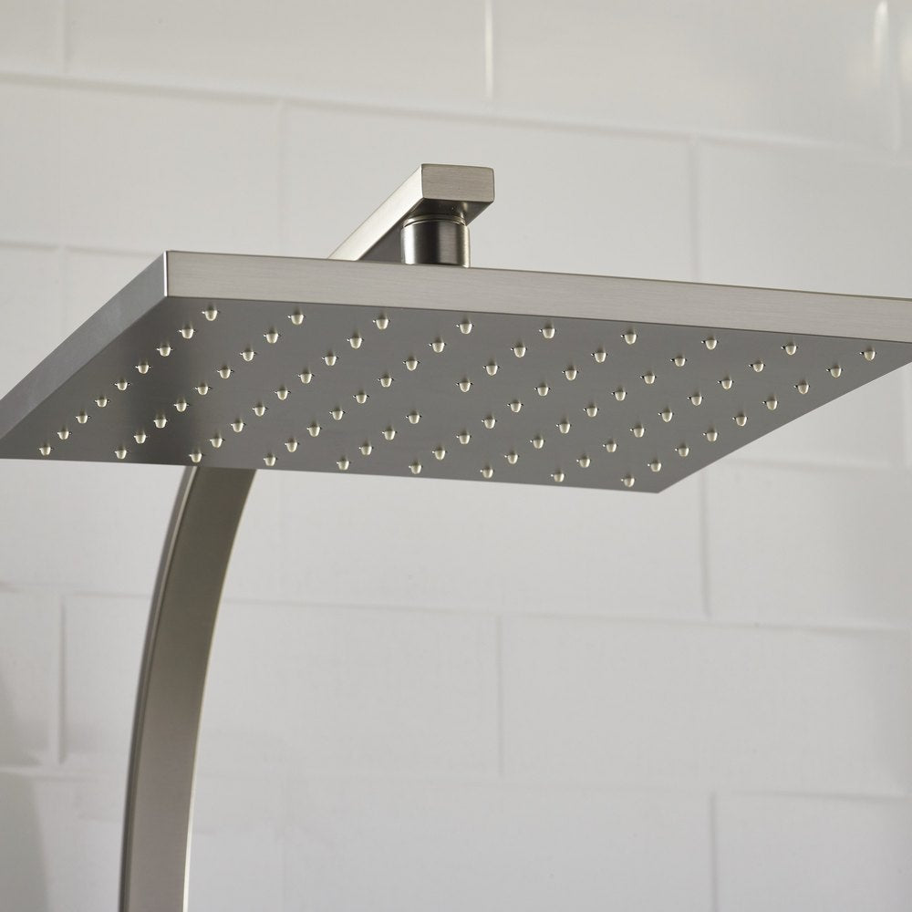 Bristan Quadrato Safe Touch Thermostatic Rigid Riser Bar Shower in Gunmetal Showerhead