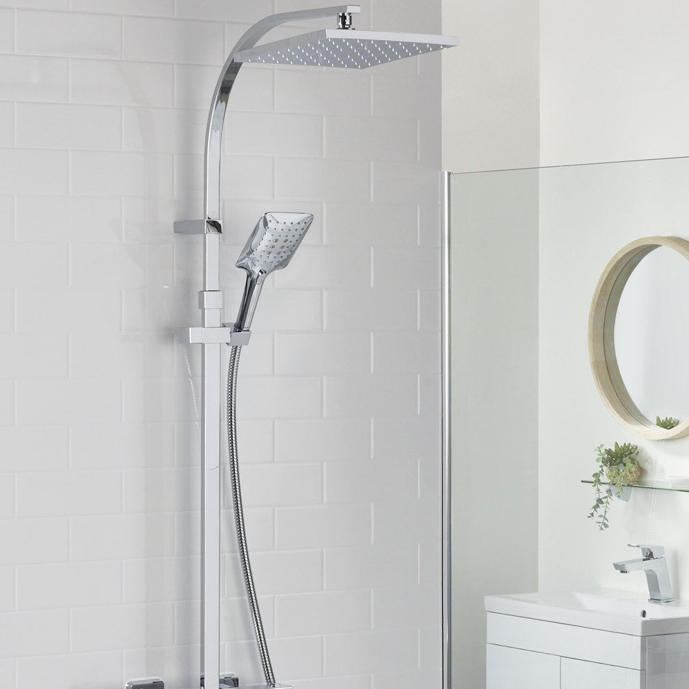 Bristan Qubo Thermostatic Bar Shower with Rigid Riser in Chrome lifestyle