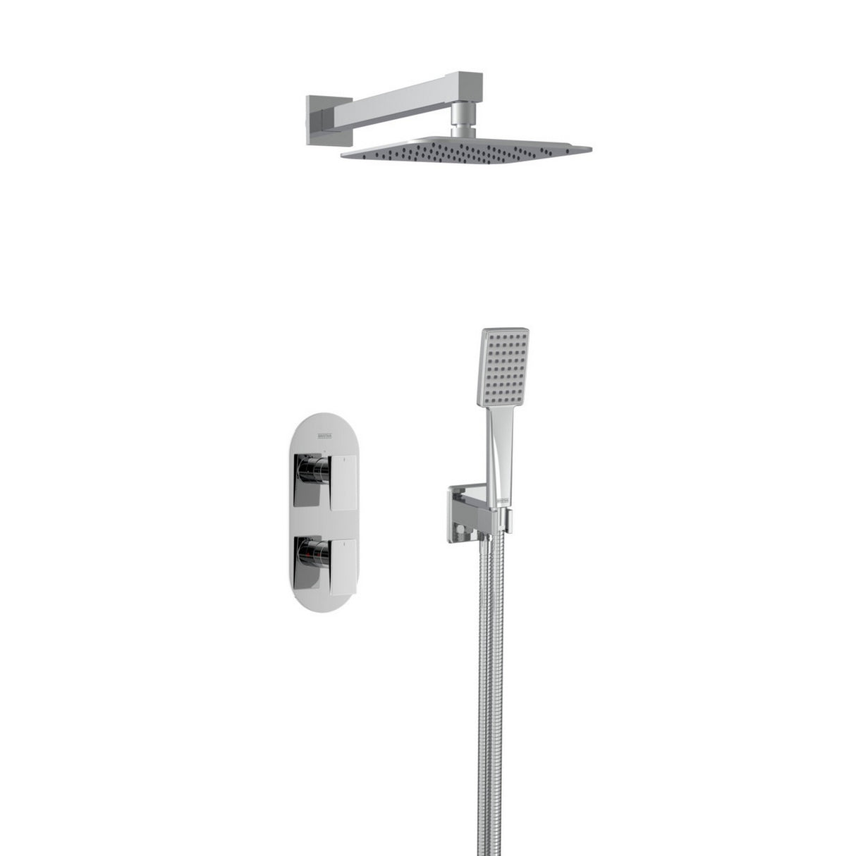 Bristan Tangram Concealed Dual Control Two Outlet Shower Pack in Chrome