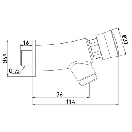 Bristan Utility Timed Flow Single Bip Tap With Flow Regulator Dimensions