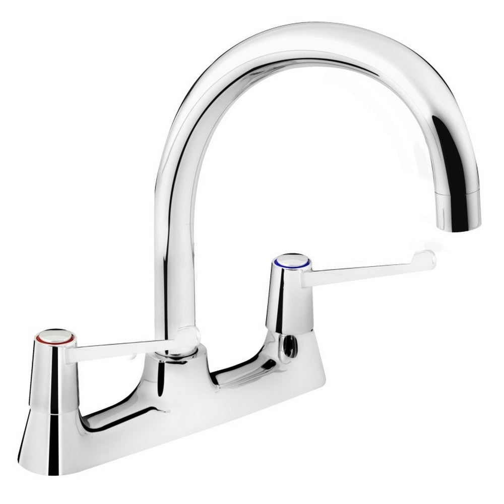 Bristan Value Lever Deck Kitchen Sink Mixer with 6 Inch Handles