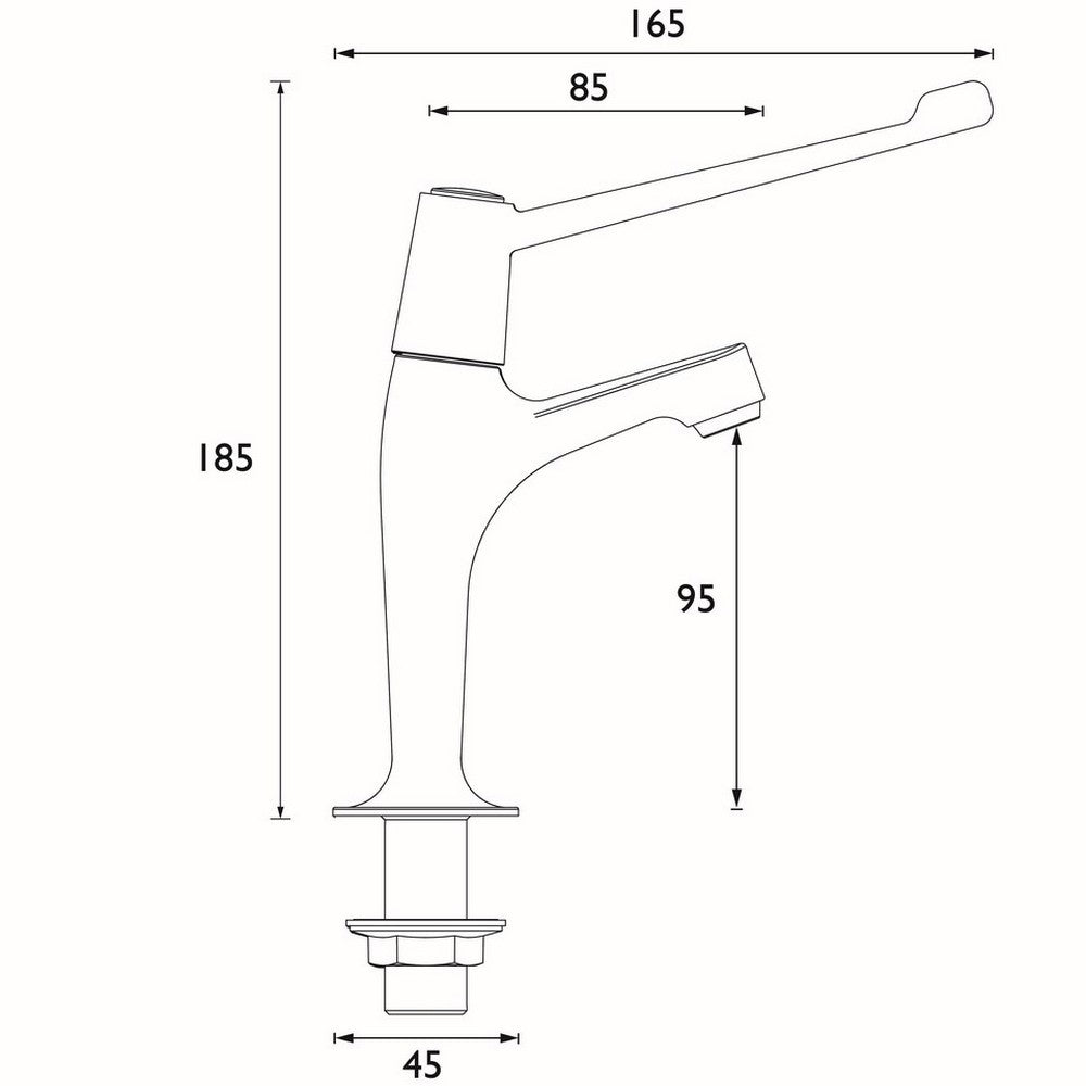 Bristan Value Lever High Neck Pillar Kitchen Taps with 6 Inch Handles Dimensions
