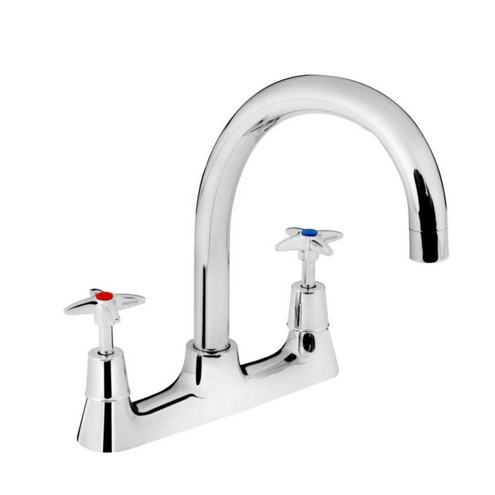 Bristan X Head Deck Kitchen Mixer Tap in Chrome