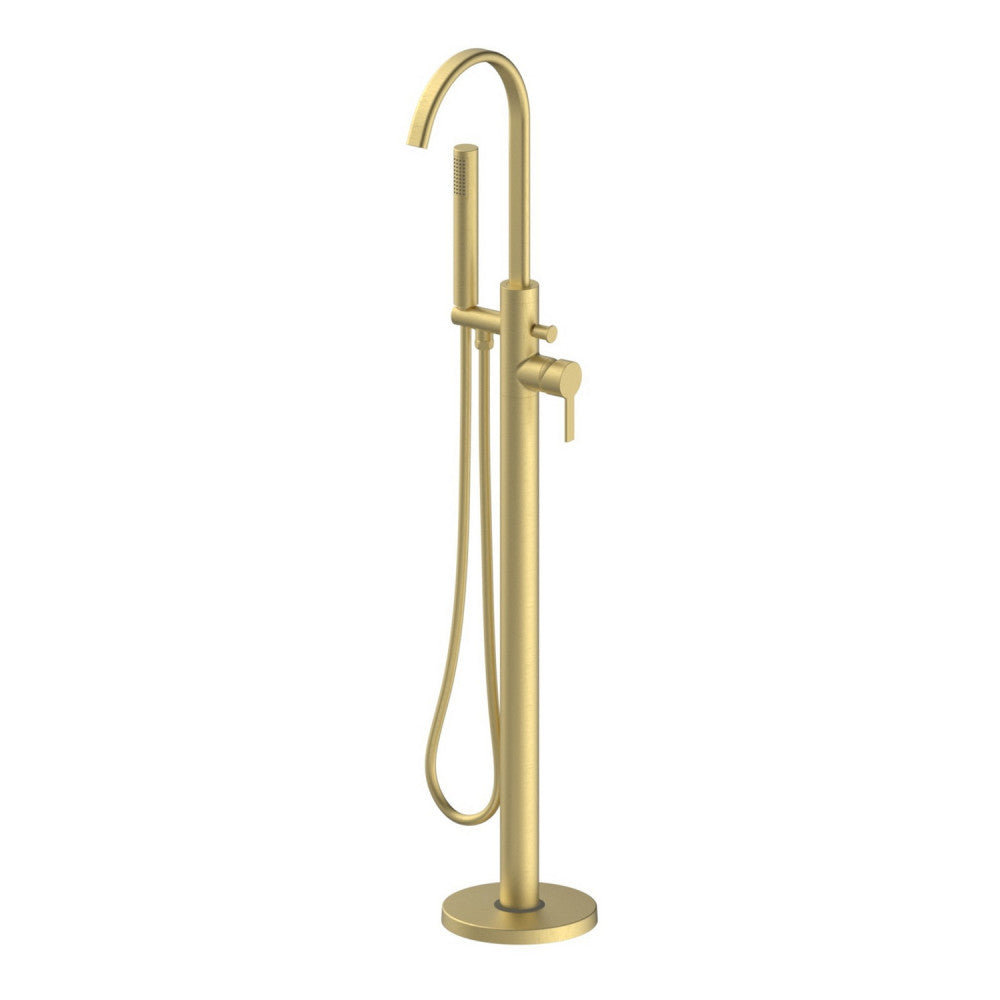 Calvarra Arlow Floor Standing Bath Shower Mixer in Brushed Brass