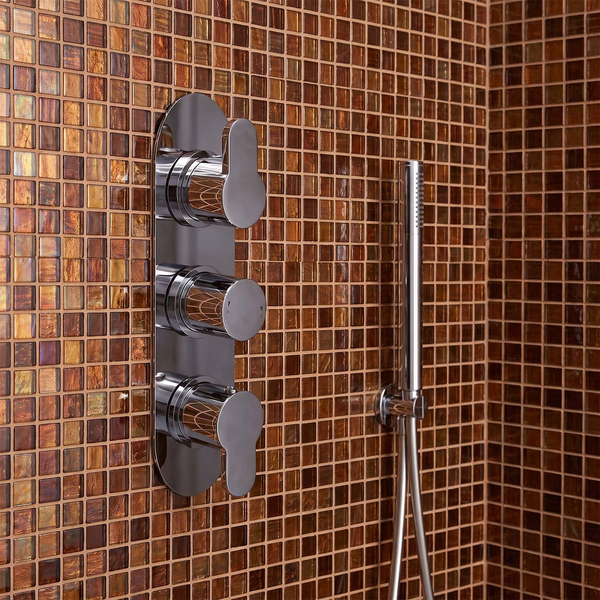 Calvarra Aspect Triple Concealed Thermostatic Shower Valve in Chrome lifestyle 2