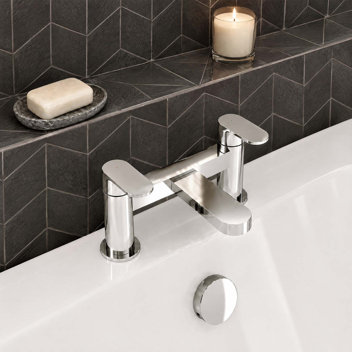 Calvarra Brindle Bath Filler in Chrome lifestyle
