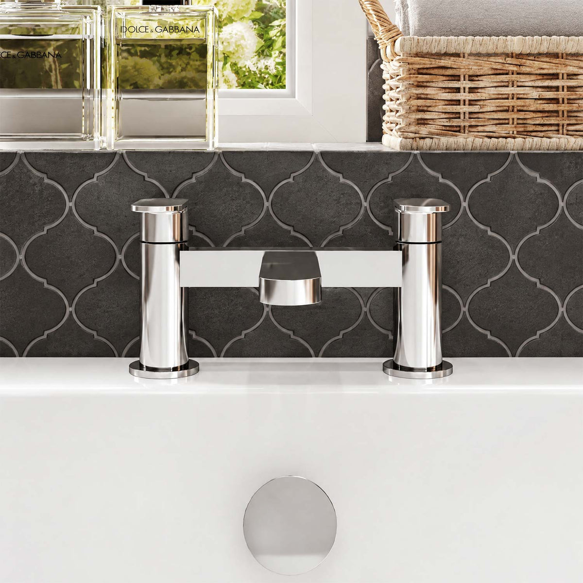 Calvarra Brindle Bath Filler in Chrome lifestyle 2