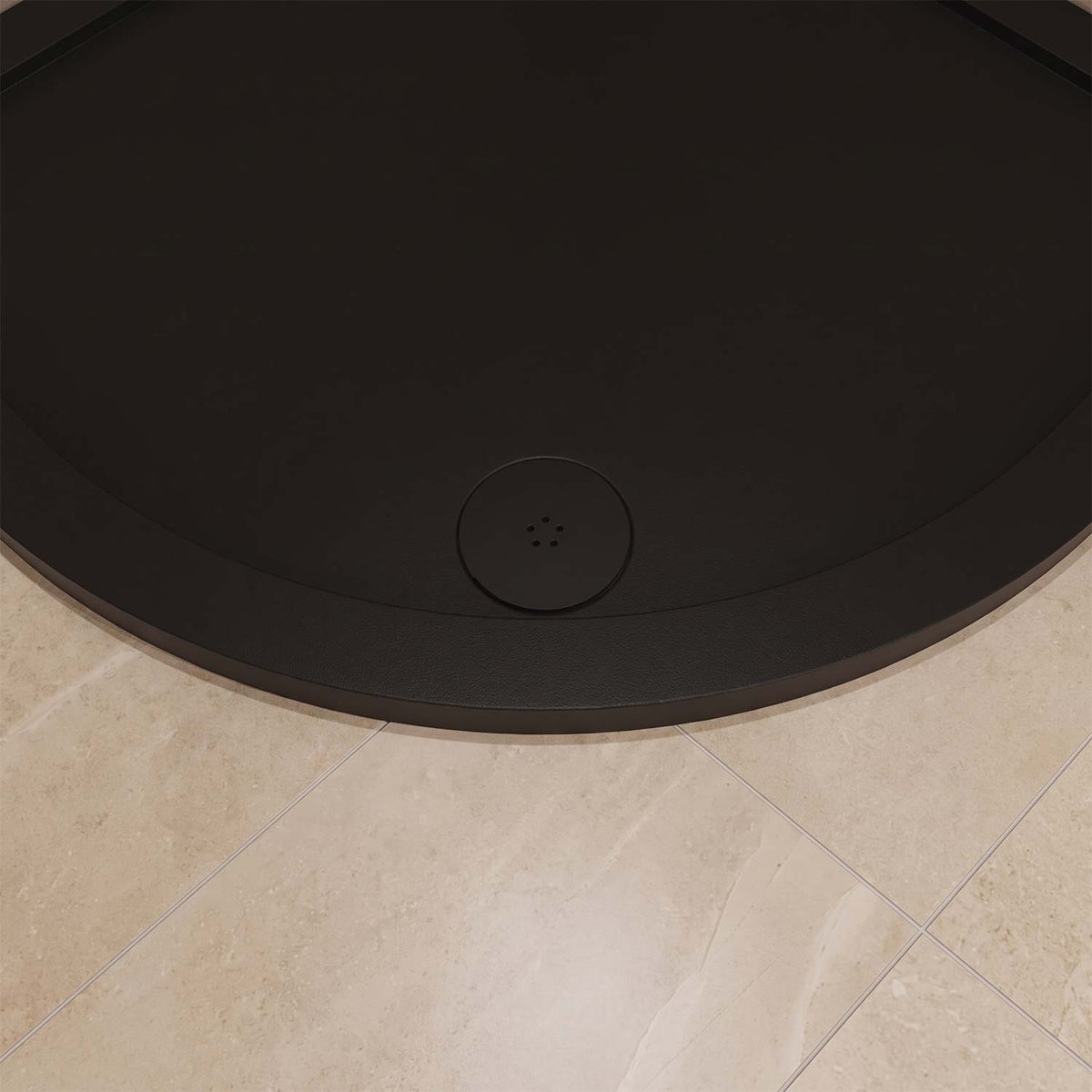 Calvarra Everon 90mm Round Fast Flow Shower Waste in Matt Black lifestyle