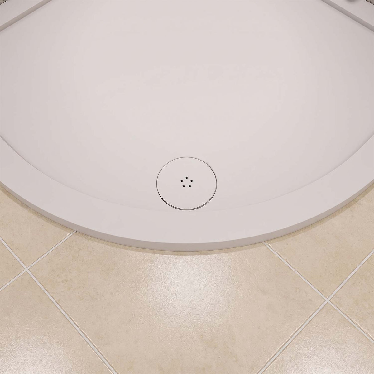 Calvarra Everon 90mm Round Fast Flow Shower Waste in Matt White lifesyle